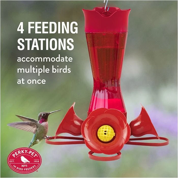 Perky-Pet® Pinch-Waist Red Glass Hummingbird Feeder - 8 Oz Nectar Capacity - Image 7