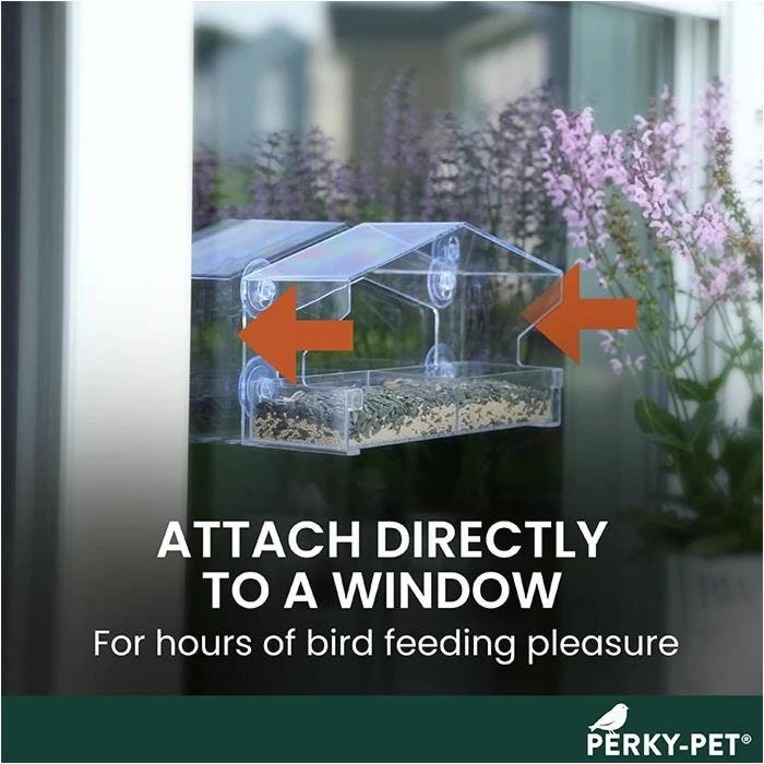 Perky-Pet® Dual-Seed Window Bird Feeder - 1 Lb Seed Capacity - Image 4