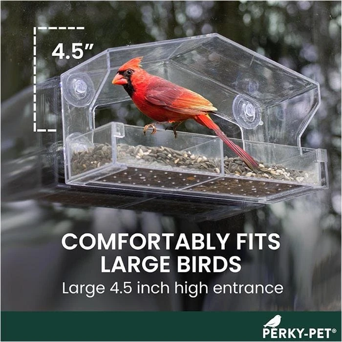 Perky-Pet® Dual-Seed Window Bird Feeder - 1 Lb Seed Capacity - Image 6