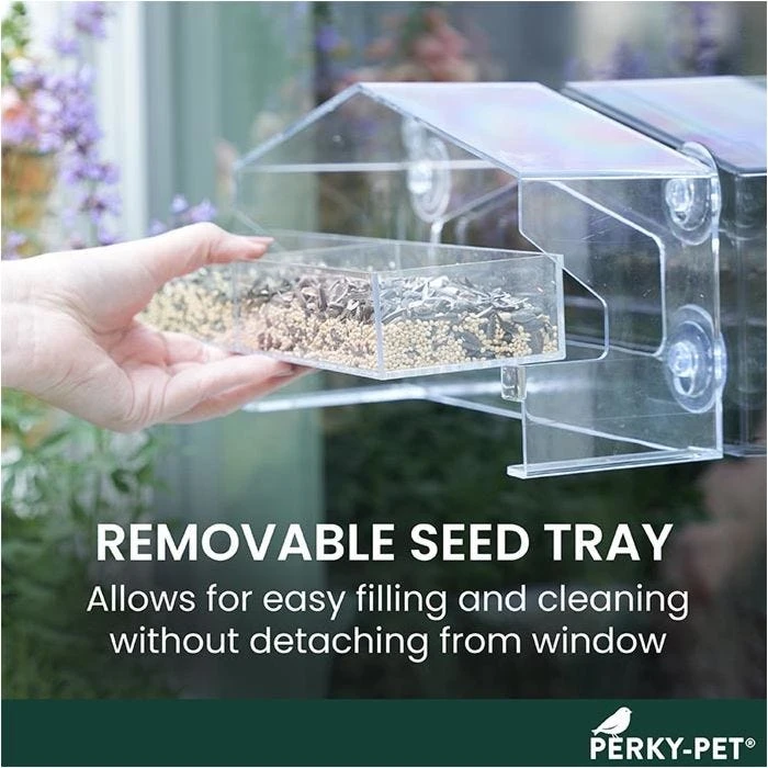 Perky-Pet® Dual-Seed Window Bird Feeder - 1 Lb Seed Capacity - Image 7