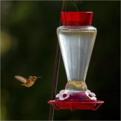 More Birds® Royal Glass Hummingbird Feeder With Ant Moat - 28 Oz