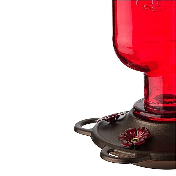 More Birds® Elixir Glass Hummingbird Feeder - 13 Oz - Red - Image 3