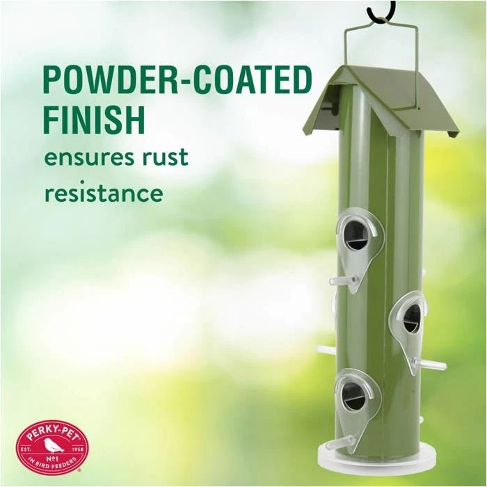 Perky-Pet® Green Metal Tube Wild Bird Feeder - Image 5