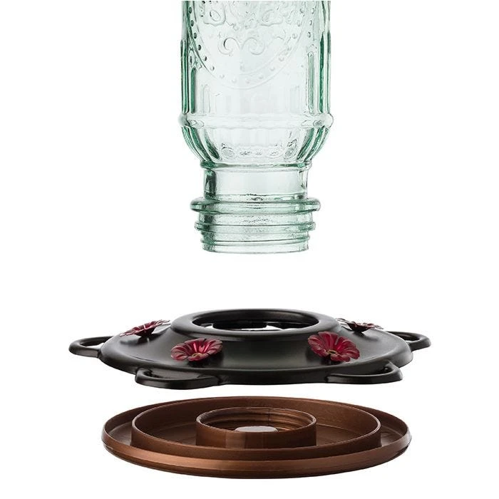 More Birds® Vintage Glass Hummingbird Feeder - 20 Oz - Green - Image 5