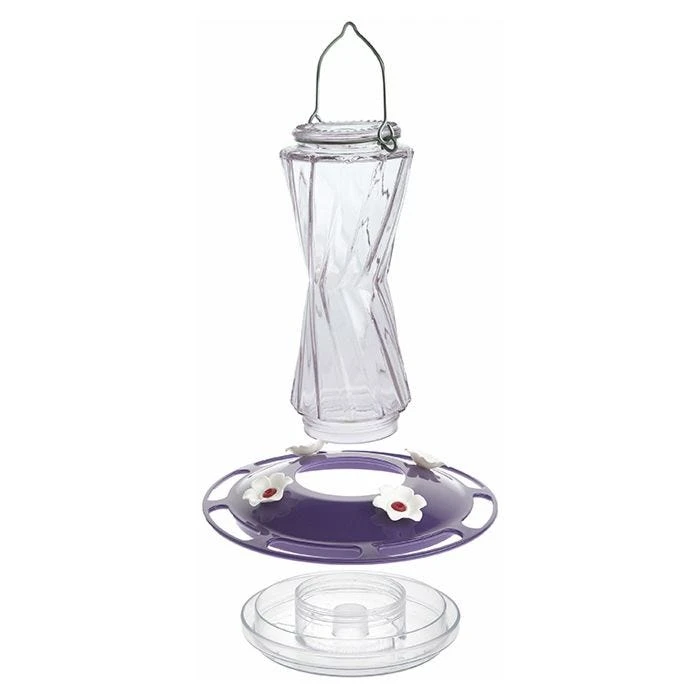 More Birds® Bohemian Glass Hummingbird Feeder With Bee Guard Nectar Ports - 20 Oz - Purple - Image 5