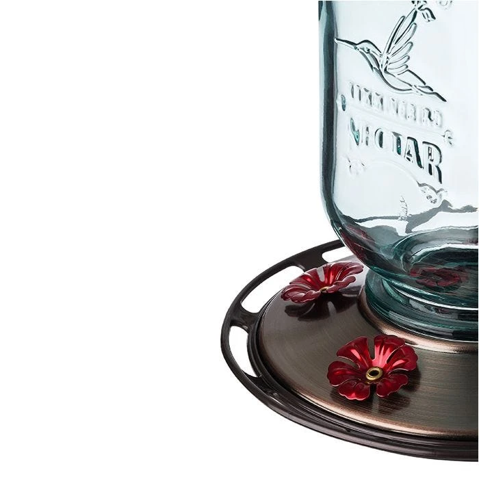More Birds® Mason Jar Glass Hummingbird Feeder - 25 Oz - Image 3