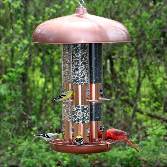 Perky-Pet® Copper Finish Triple Tube Bird Feeder