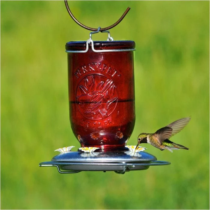 Perky-Pet® Red Mason Jar Hummingbird Feeder - Image 10