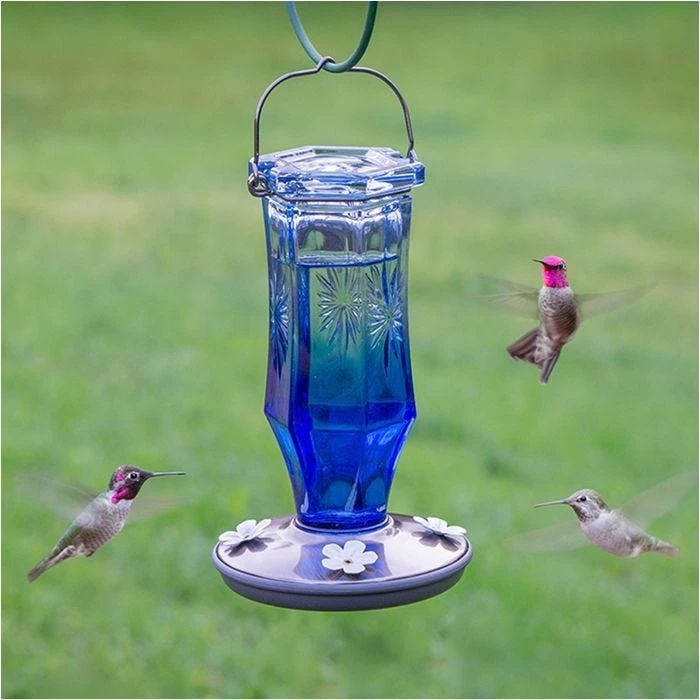 Perky-Pet® Sapphire Starburst Vintage Glass Hummingbird Feeder