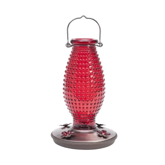 Perky-PetĀ® Red Hobnail Vintage Glass Hummingbird Feeder - Image 2