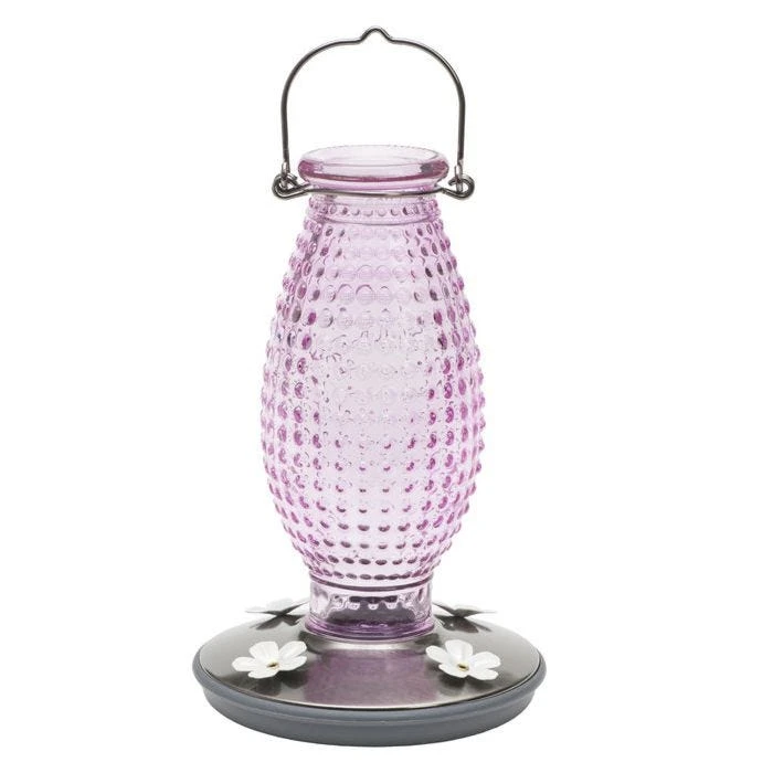 Perky-Pet® Cranberry Hobnail Vintage Glass Hummingbird Feeder - Image 2