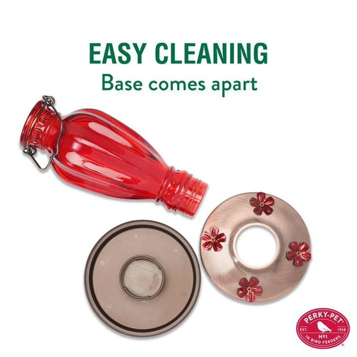 Perky-Pet® Daisy Vase Vintage Glass Hummingbird Feeder - Image 4