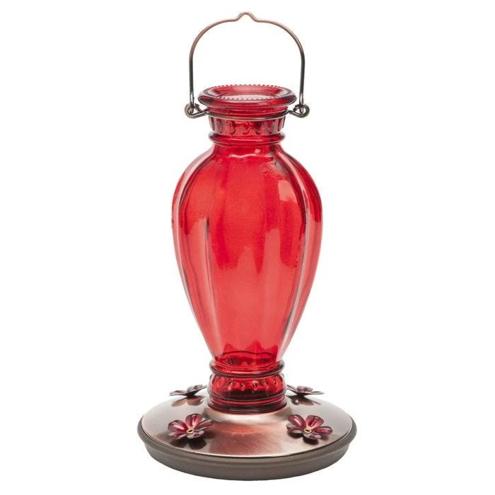 Perky-Pet® Daisy Vase Vintage Glass Hummingbird Feeder