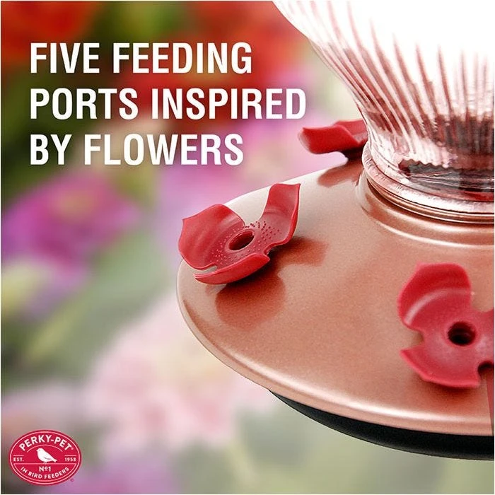 Perky-PetĀ® Rose Gold Top-Fill Glass Hummingbird Feeder - Image 5