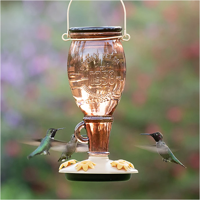 Perky-PetĀ® Sugar Maple Top-Fill Glass Hummingbird Feeder