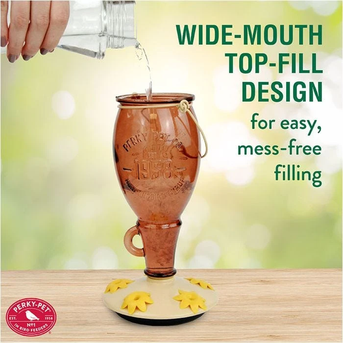 Perky-PetĀ® Sugar Maple Top-Fill Glass Hummingbird Feeder - Image 3
