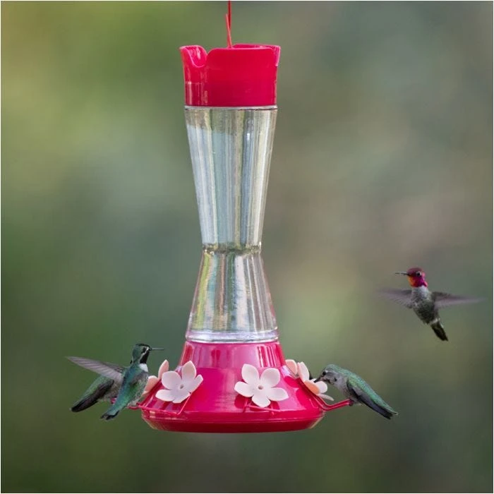 Perky-PetĀ® Top-Fill Favored Pinch-Waist Glass Hummingbird Feeder - 20 Oz Nectar Capacity