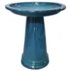 Sariah 20.5" Ceramic Birdbath Deep Sea Blue
