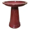 Sariah 20.5" Ceramic Birdbath Red Cocktail