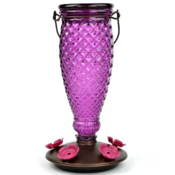 Perky-Pet Diamond Wine Top-Fill Glass Hummingbird Feeder