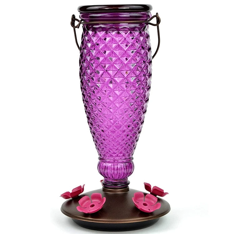 Perky-Pet Diamond Wine Top-Fill Glass Hummingbird Feeder