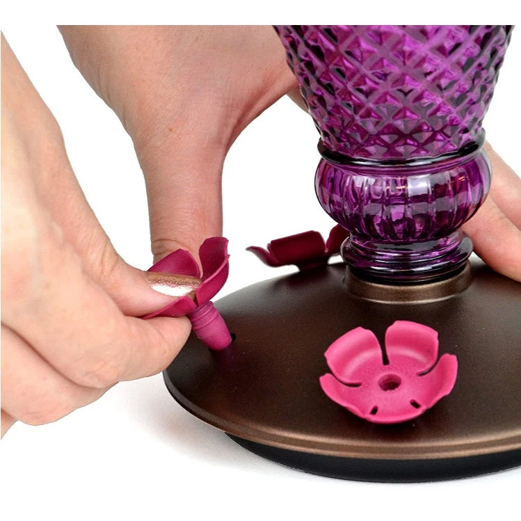 Perky-Pet Diamond Wine Top-Fill Glass Hummingbird Feeder - Image 5