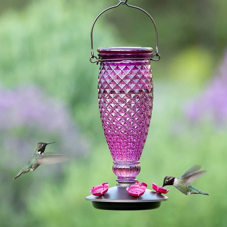 Perky-Pet Diamond Wine Top-Fill Glass Hummingbird Feeder - Image 7