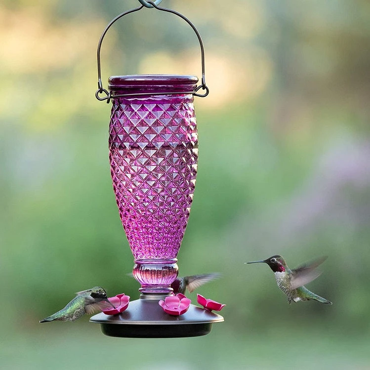 Perky-Pet Diamond Wine Top-Fill Glass Hummingbird Feeder - Image 4