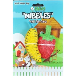 A&E Cage Company Nibbles Loofah Banana & Strawberry Small Pet Toy