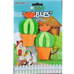 A&E Cage Company Nibbles Loofah Barrel Cactus Small Pet Toy