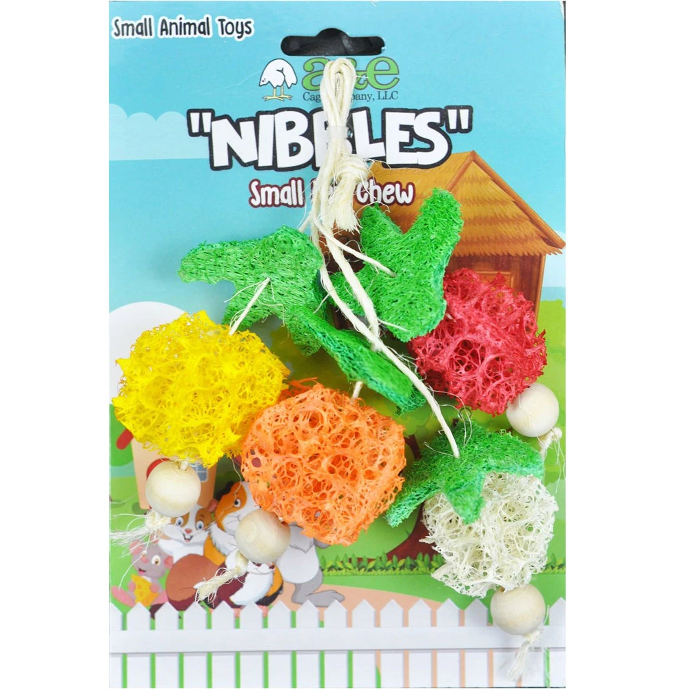 A&E Cage Company Nibbles Loofah Bunch Fruit Small Pet Toy