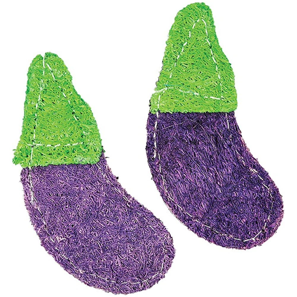 A&E Cage Company Nibbles Loofah Eggplant Small Pet Toy - Image 2