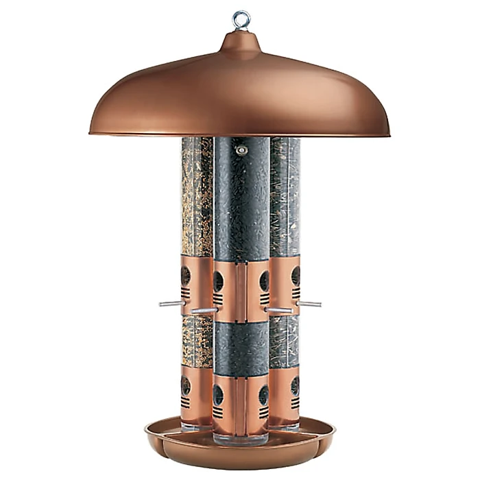 Perky-Pet® Copper Finish Triple Tube Bird Feeder - Image 4