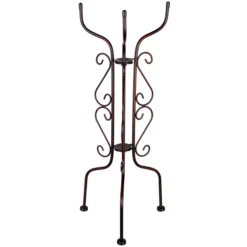 Evergreen Tall Black Metal Scroll Bird Bath Stand