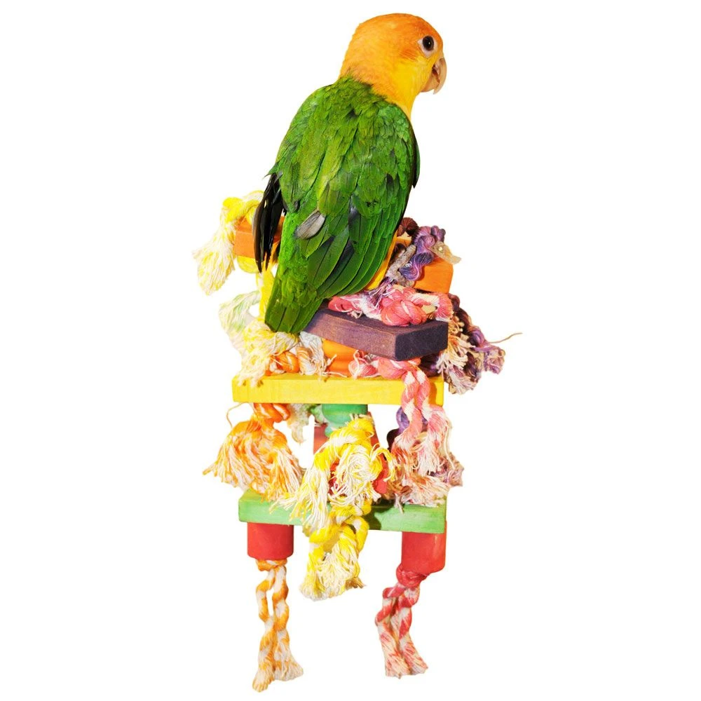 Happy Beaks Toy - Hanging Wooden Rectangles With Rope - Image 2