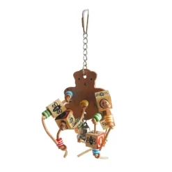 Happy Beaks Toy - Leather Bear With ABC Blocks