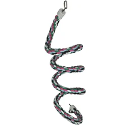 Happy Beaks Toy - Rainbow Cotton Rope Boing With Bell (Extra Large)