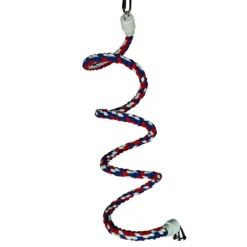 Happy Beaks Toy - Rainbow Cotton Rope Boing With Bell (Small)