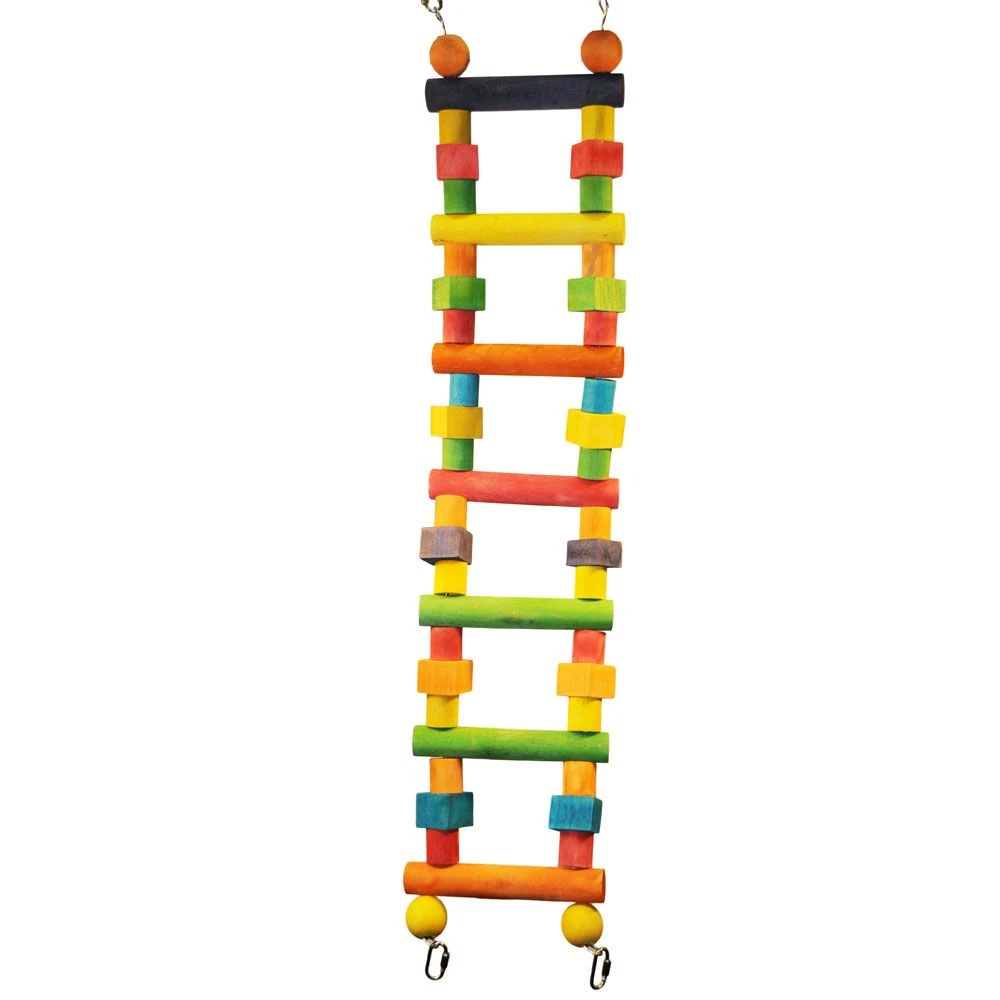 Happy Beaks Toy - Wood Block Ladder (Medium)