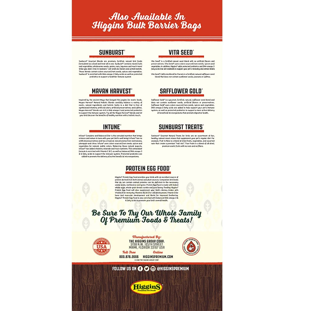 Higgins InTune Harmony Conure & Cockatiel Bird Food, 2-lb Bag - Image 3