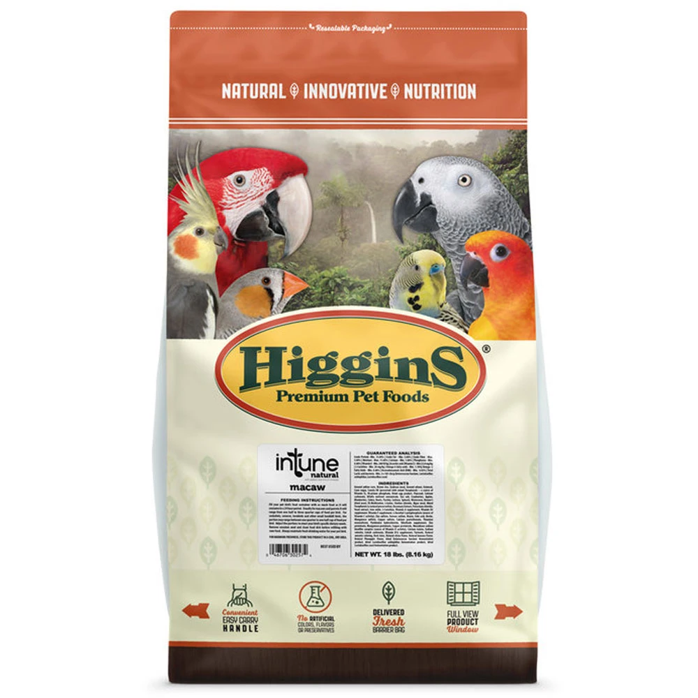 Higgins InTune Macaw Food, 18-lb Bag