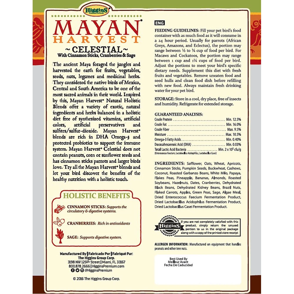 Higgins Mayan Harvest Celestial Parrot Food, 20-lb Bag - Image 3