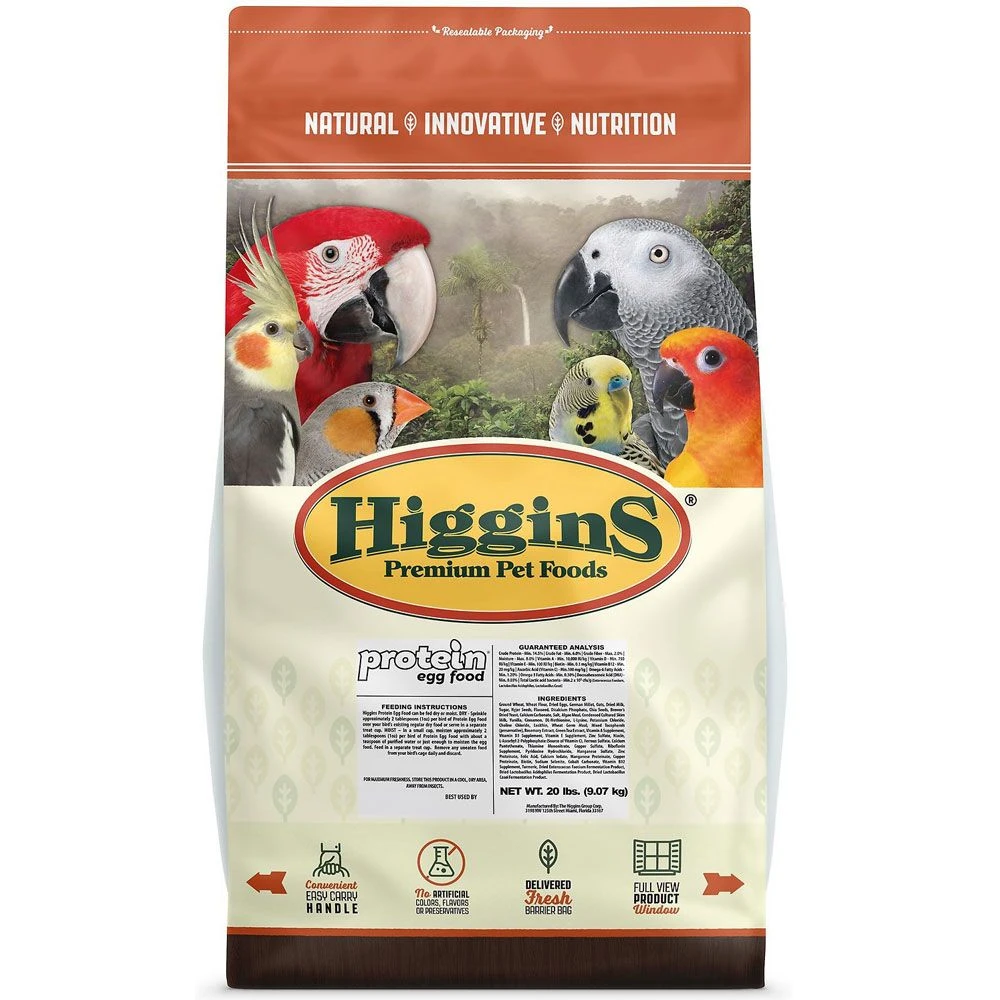 Higgins Protein Egg Bird Food, 20-lb