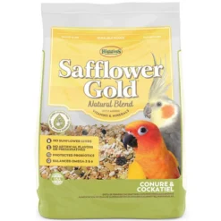 Higgins Safflower Gold Natural Mix Conure & Cockatiel Food, 20-lb Bag