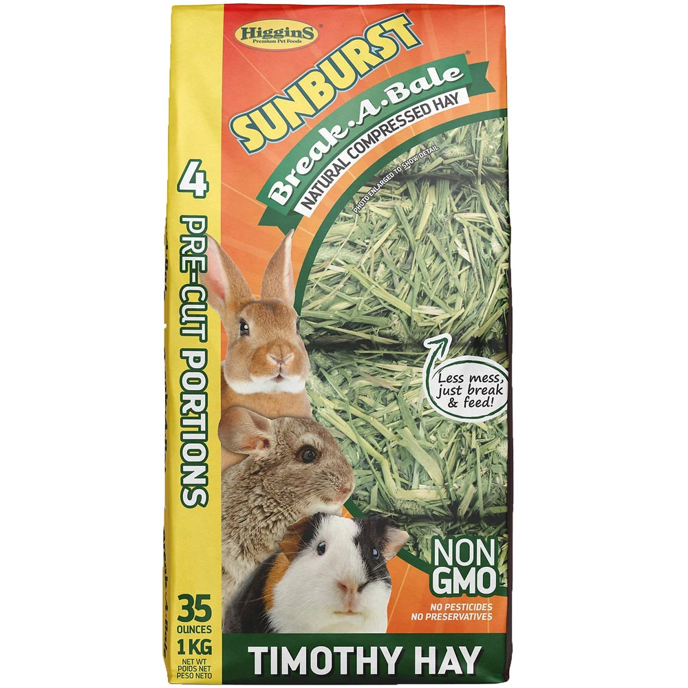 Higgins Sunburst Break-A-Bale Timothy Hay Small Animal Food, 35-oz Bag