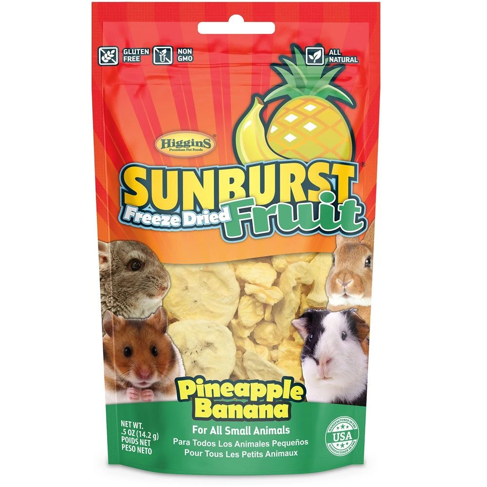 Higgins Sunburst Freeze Dried Fruit Pineapple Banana Small Animal Treats, .5-oz Bag