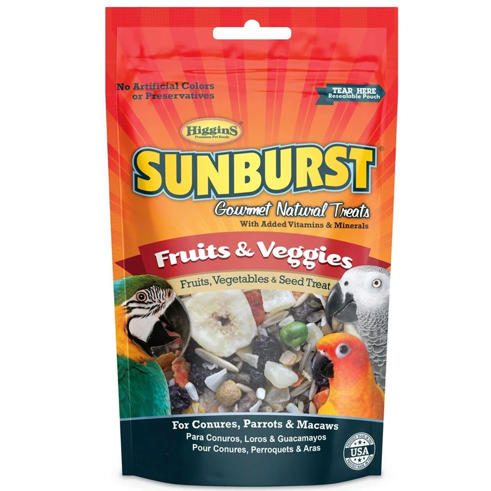 Higgins Sunburst Fruits & Veggies Gourmet Treats Small, 3-oz Bag