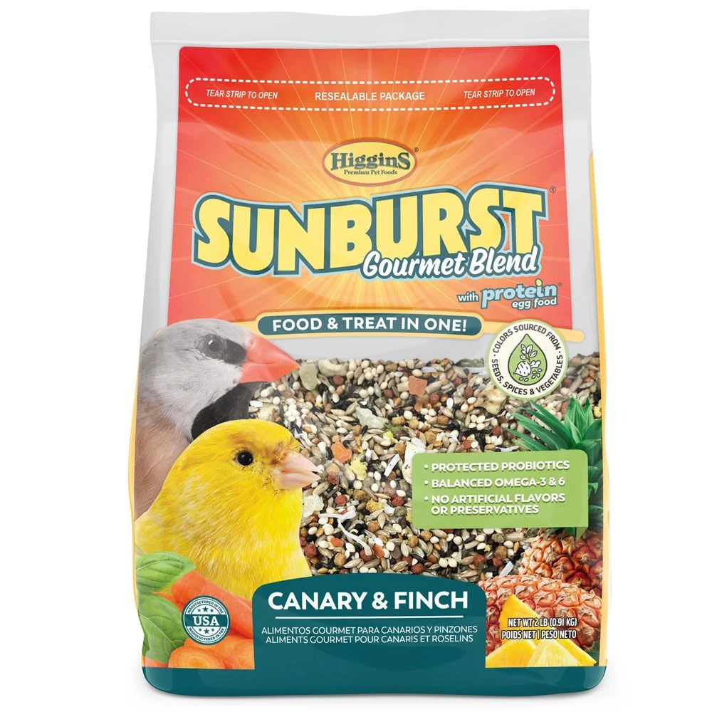 Higgins Sunburst Gourmet Blend Canary & Finch Food, 2-lb Bag