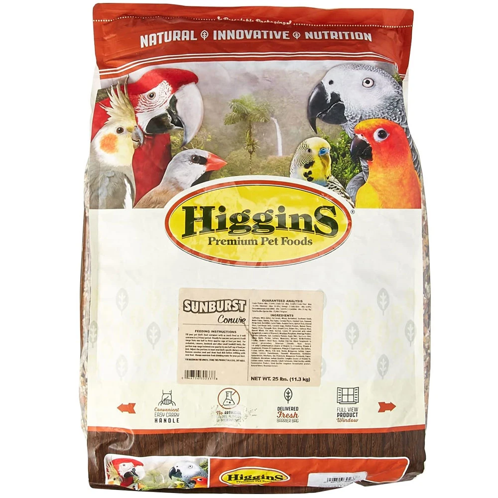 Higgins Sunburst Gourmet Blend Conure Food, 25-lb Bag