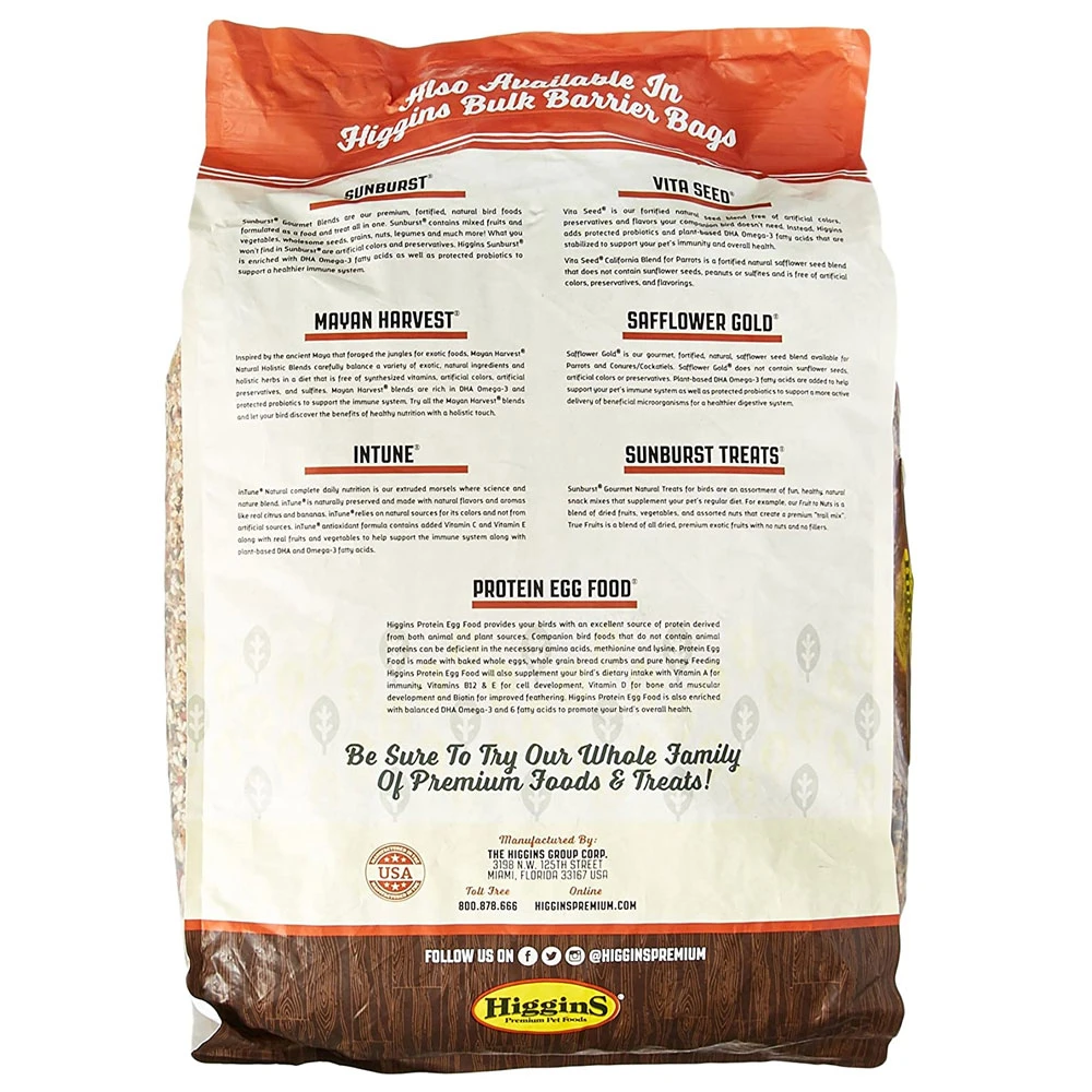 Higgins Sunburst Gourmet Blend Conure Food, 25-lb Bag - Image 3
